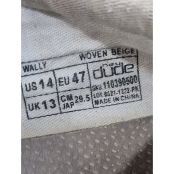 Hey Dude Wally Linen  Woven Beige Casual Walking Slip-On Shoes Men’s Size 14 - Picture 5 of 5